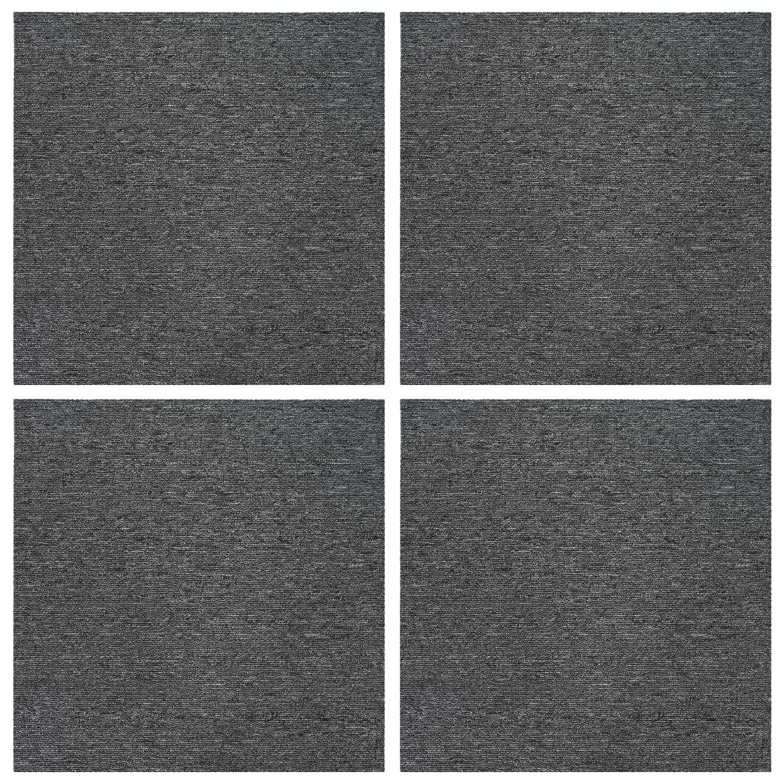 vidaXL Teppichfliese Mittelgrau 50 x 50 cm 4 pcs PP und Bitumen