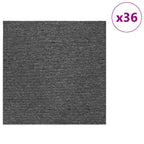 vidaXL Teppichfliese Mittelgrau 50 x 50 cm 36 pcs PP und Bitumen