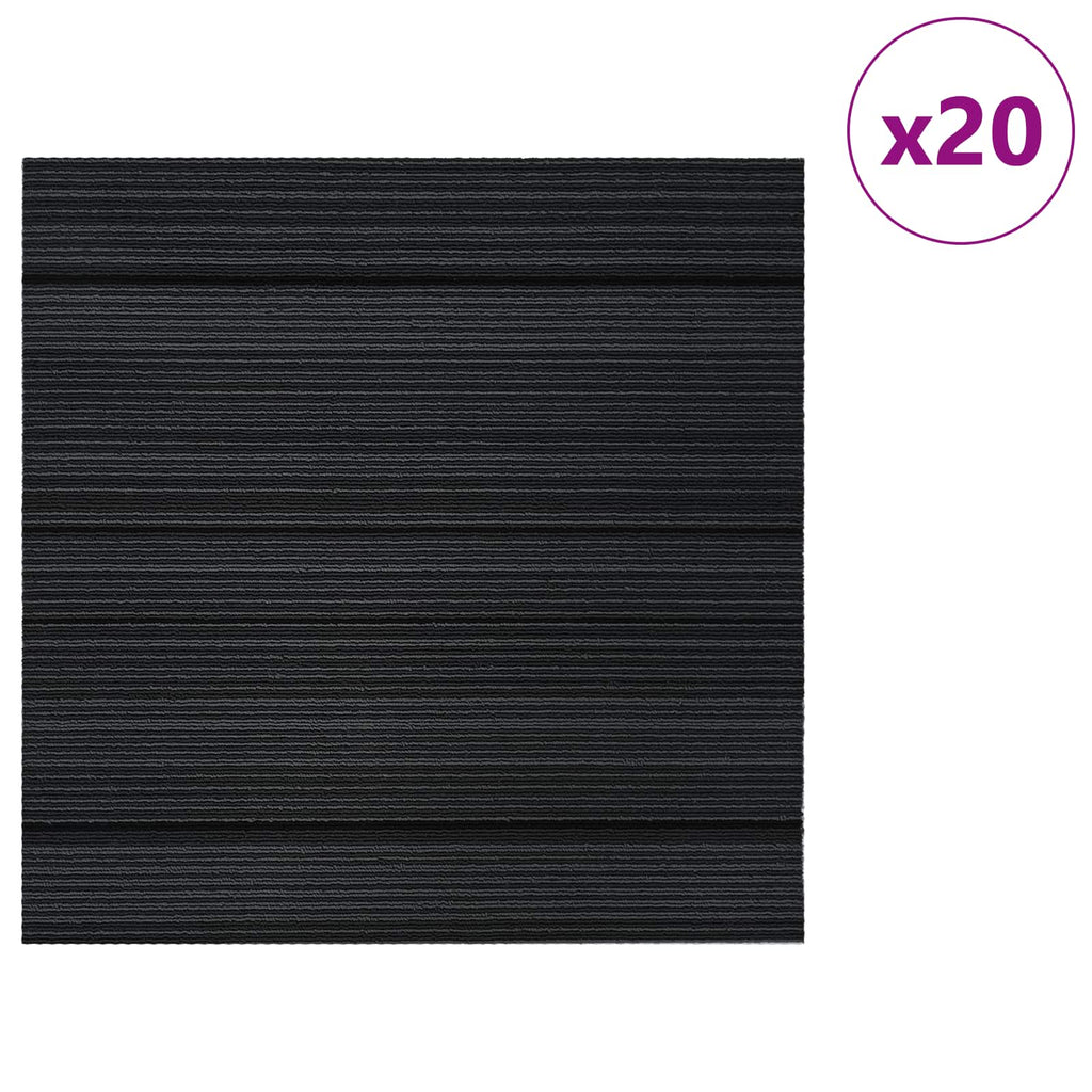 vidaXL Teppichfliese Gestreift Hellgrau 50 x 50 cm 20 pcs