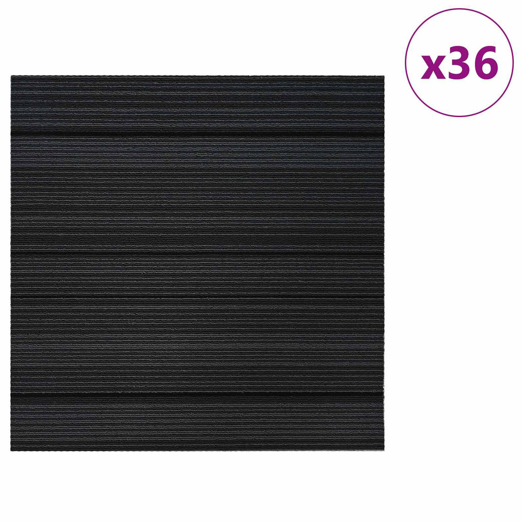 vidaXL Teppichfliese Gestreift Hellgrau 50 x 50 cm 36 pcs