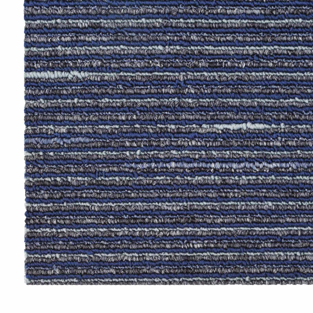 vidaXL Teppichfliese Gestreift Blau 50 x 50 cm 20 pcs PP und Bitumen