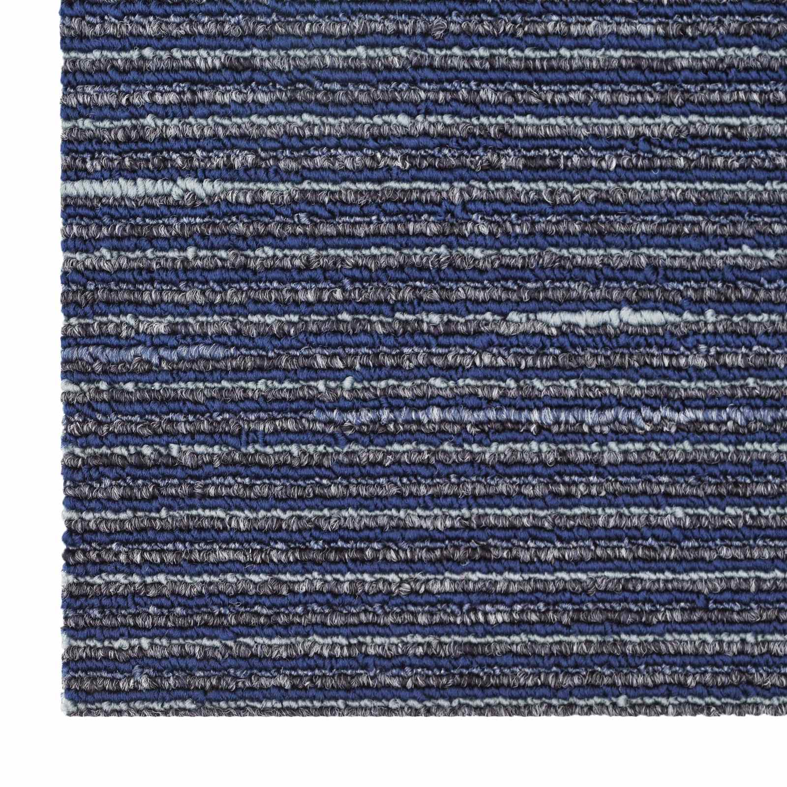vidaXL Teppichfliese Gestreift Blau 50 x 50 cm 20 pcs PP und Bitumen