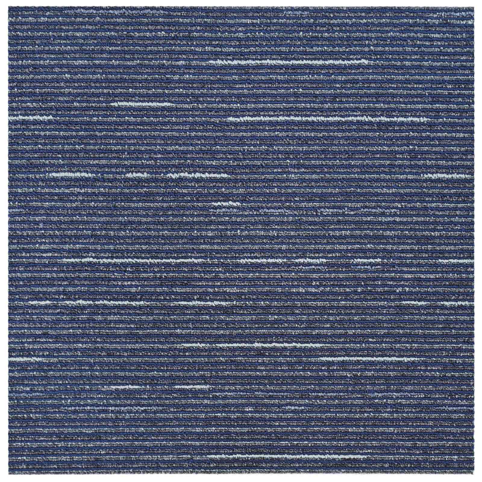 vidaXL Teppichfliese Gestreift Blau 50 x 50 cm 20 pcs PP und Bitumen