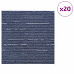 vidaXL Teppichfliese Gestreift Blau 50 x 50 cm 20 pcs PP und Bitumen