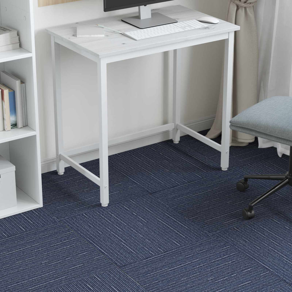 vidaXL Teppichfliese Gestreift Blau 50 x 50 cm 36 pcs PP und Bitumen