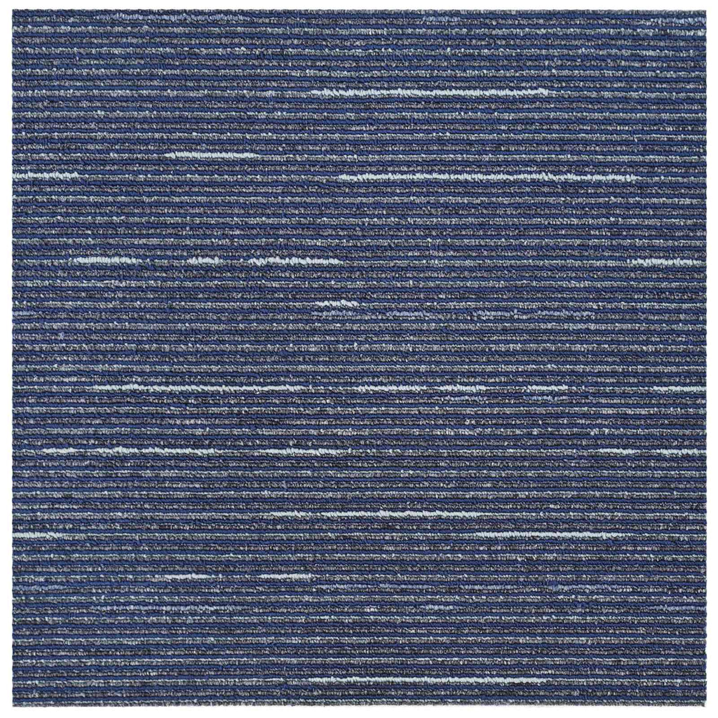 vidaXL Teppichfliese Gestreift Blau 50 x 50 cm 36 pcs PP und Bitumen
