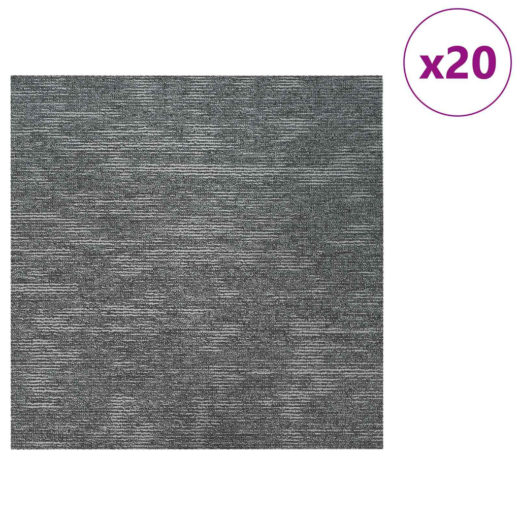 vidaXL Teppichfliese Rockgrau 50 x 50 cm 20 pcs PP und Bitumen
