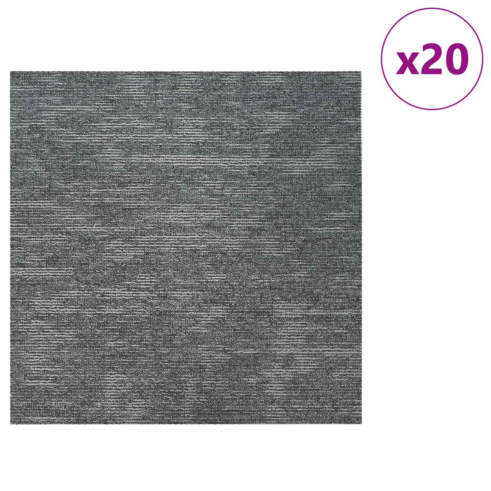 vidaXL Teppichfliese Rockgrau 50 x 50 cm 20 pcs PP und Bitumen