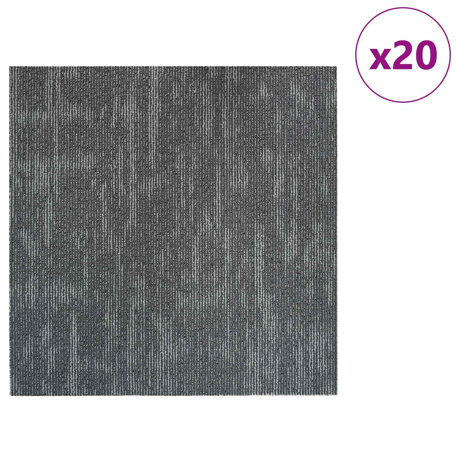 vidaXL Teppichfliese Betongrau 50 x 50 cm 20 pcs PP und Bitumen