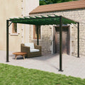 vidaXL Gazebo mit Lamellen-Dach 3 x 3 x 2,14 m Grün