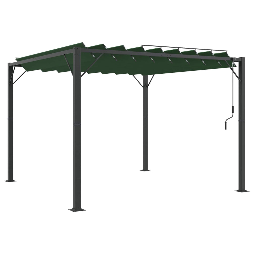 vidaXL Gazebo mit Lamellen-Dach 3 x 3 x 2,14 m Grün