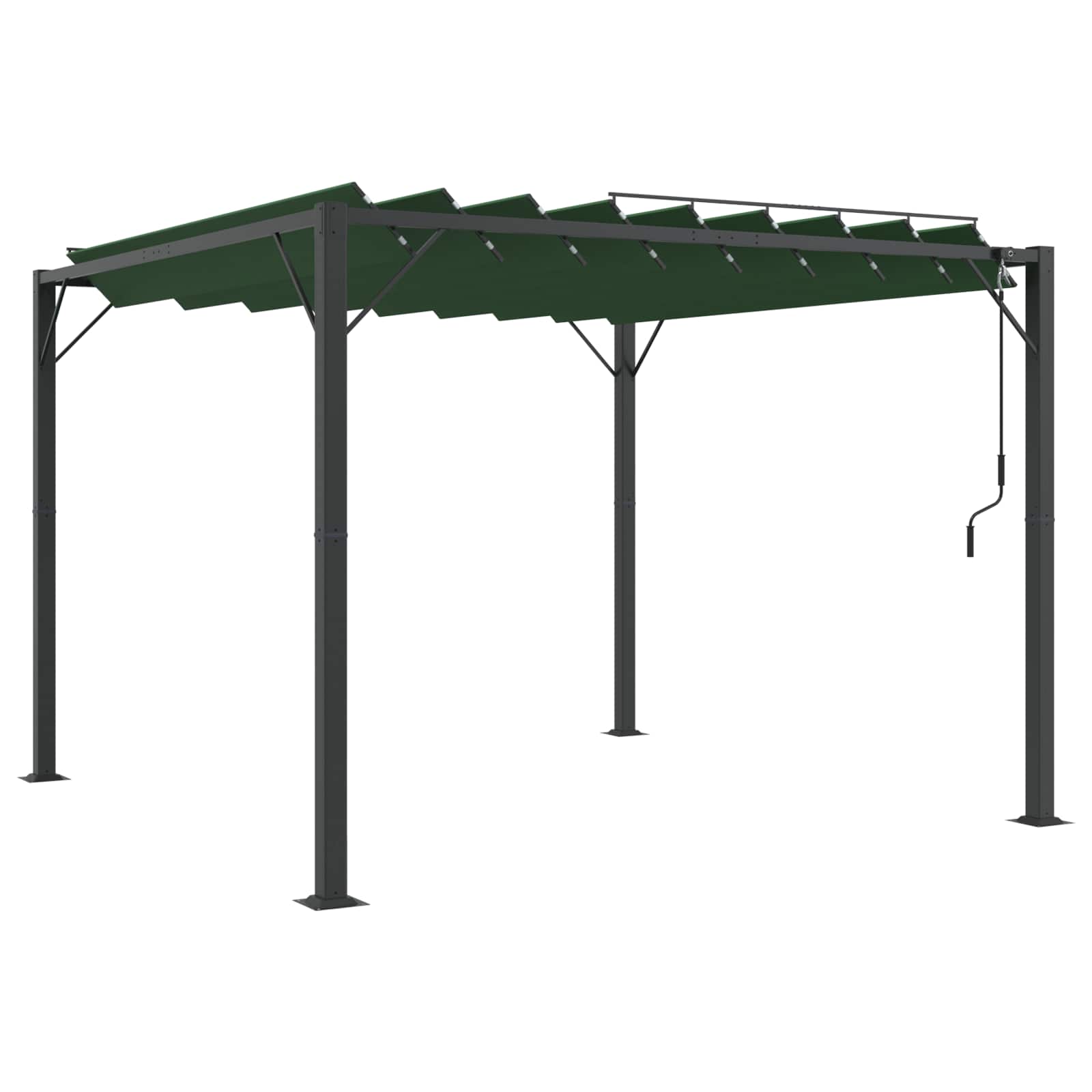 vidaXL Gazebo mit Lamellen-Dach 3 x 3 x 2,14 m Grün