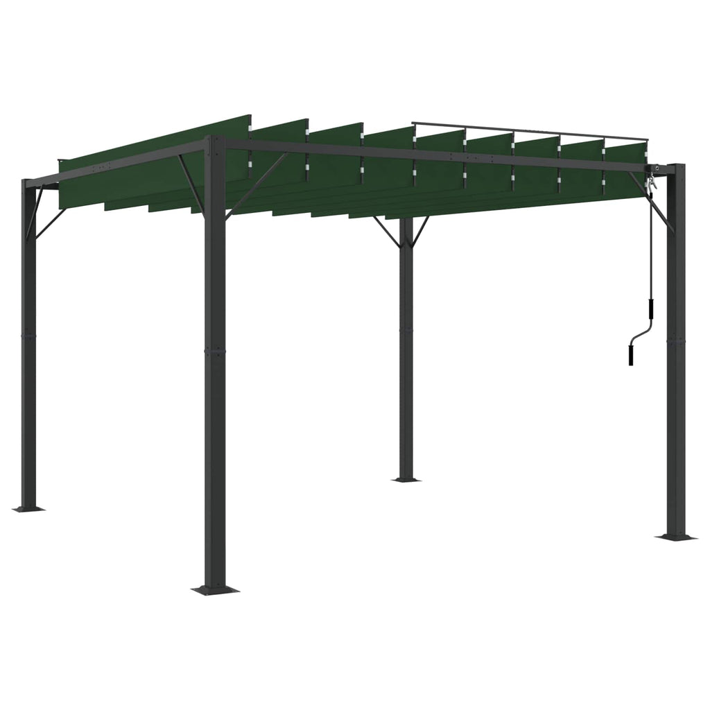 vidaXL Gazebo mit Lamellen-Dach 3 x 3 x 2,14 m Grün