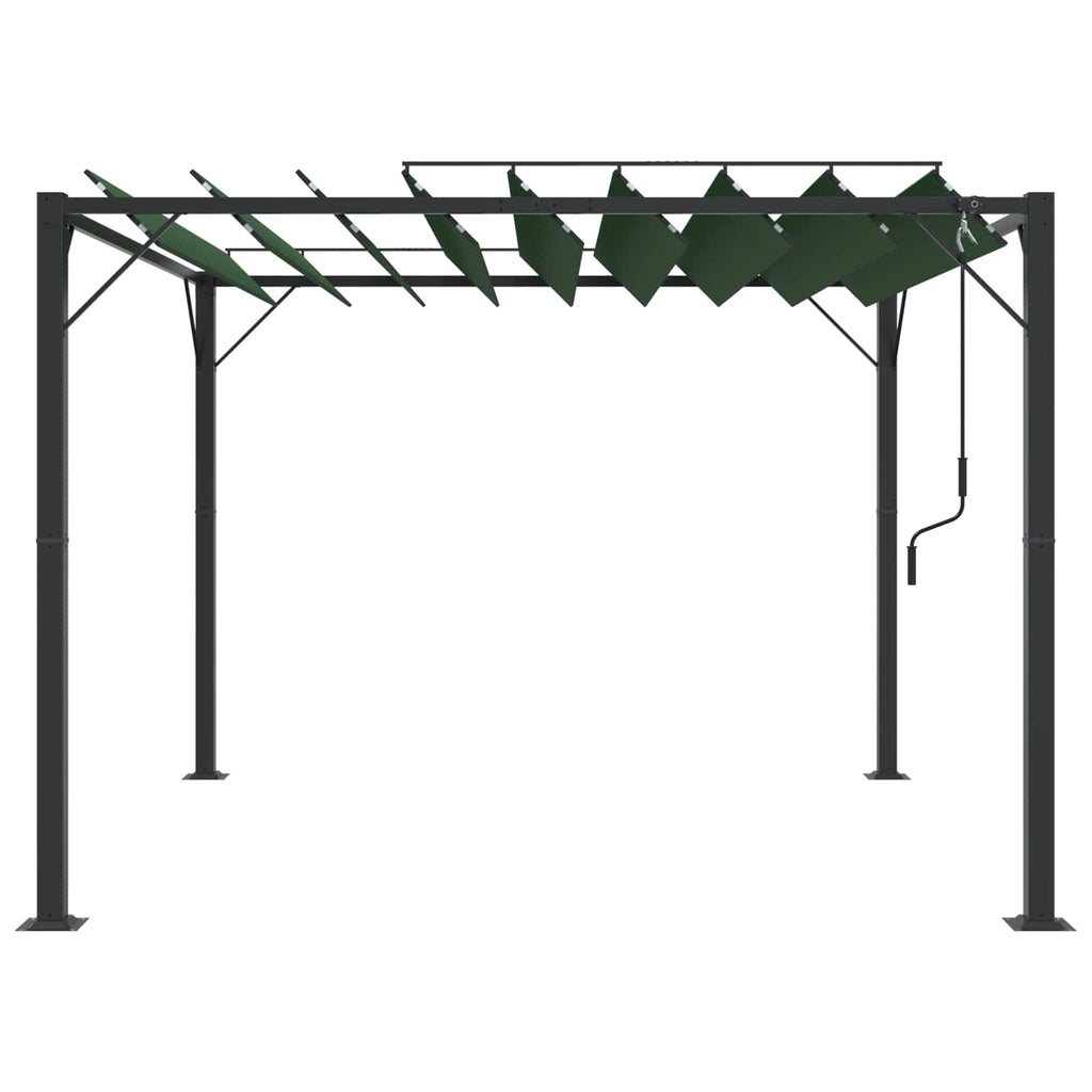 vidaXL Gazebo mit Lamellen-Dach 3 x 3 x 2,14 m Grün