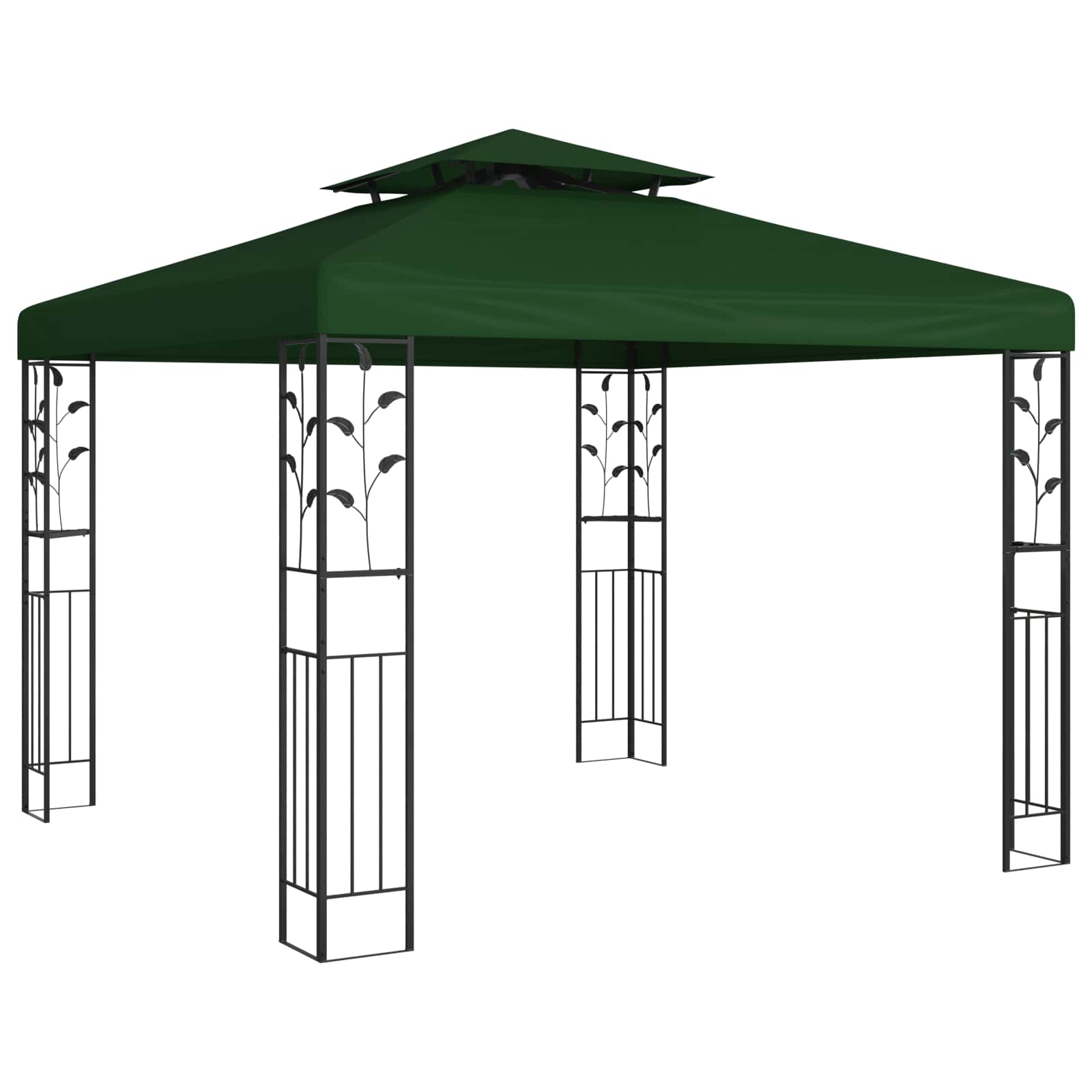 vidaXL Pavillon 3 x 3 x 2,68 m Grün Polyester und Stahl