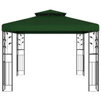 vidaXL Pavillon 3 x 3 x 2,68 m Grün Polyester und Stahl