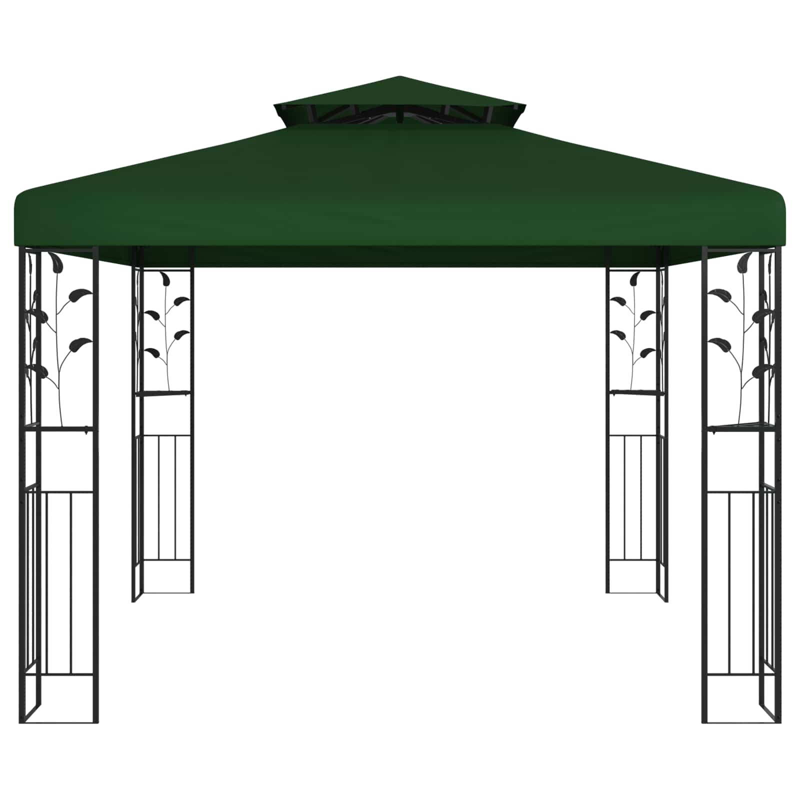 vidaXL Pavillon 3 x 3 x 2,68 m Grün Polyester und Stahl