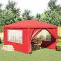 vidaXL Party-Zelt 400 x 300 x 255 cm Rot PE und Stahl
