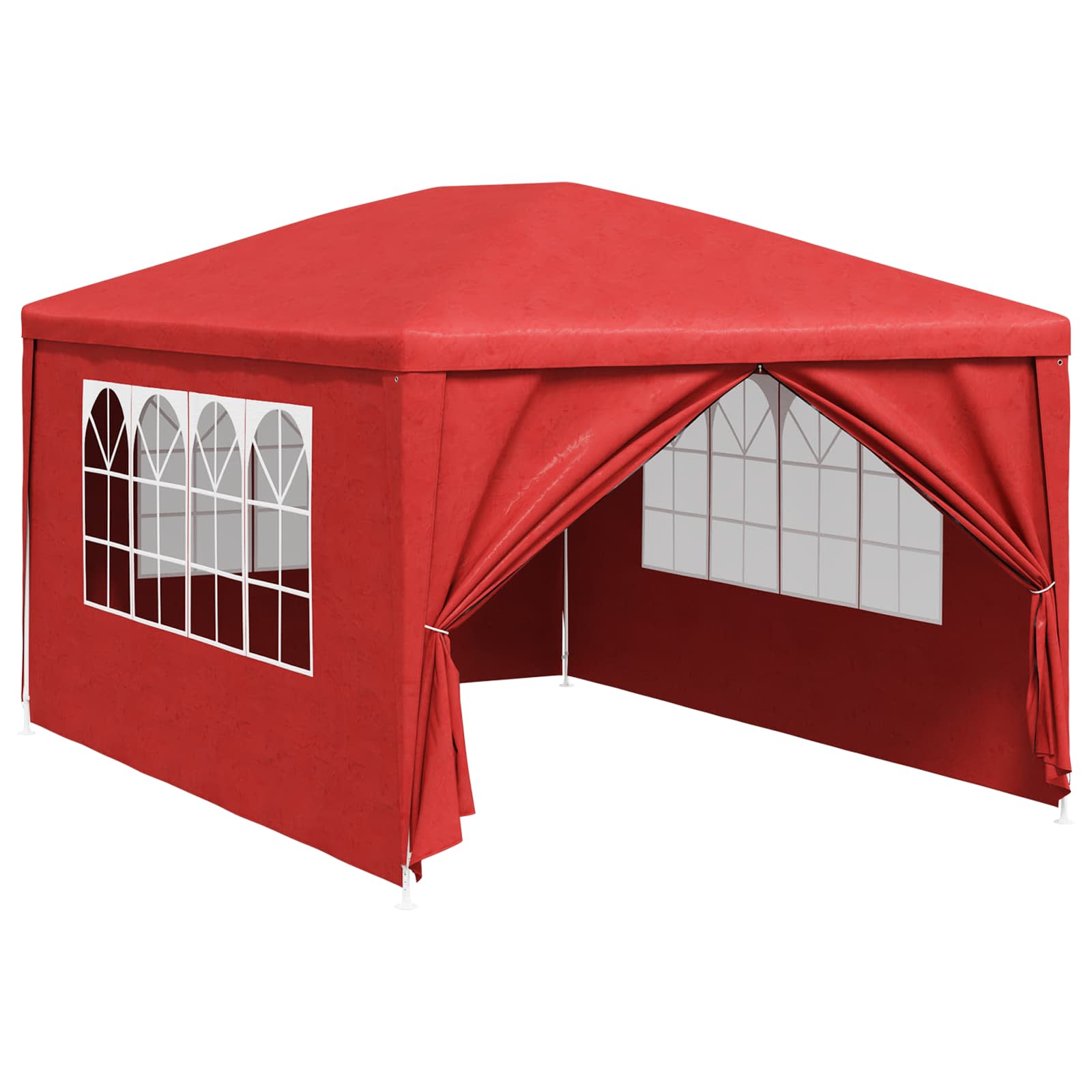 vidaXL Party-Zelt 400 x 300 x 255 cm Rot PE und Stahl