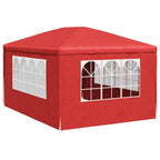 vidaXL Party-Zelt 400 x 300 x 255 cm Rot PE und Stahl