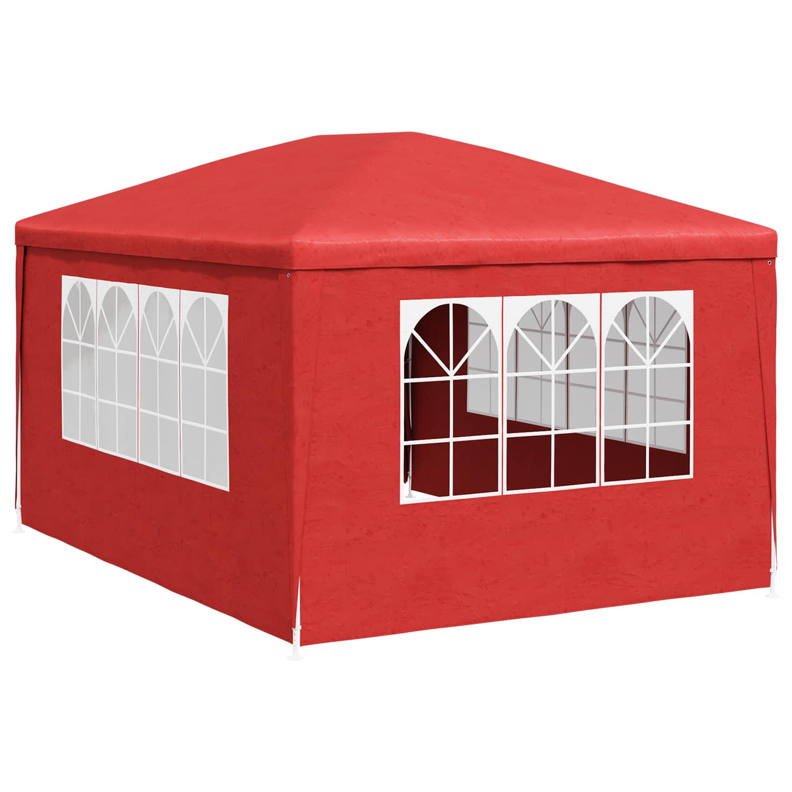 vidaXL Party-Zelt 400 x 300 x 255 cm Rot PE und Stahl