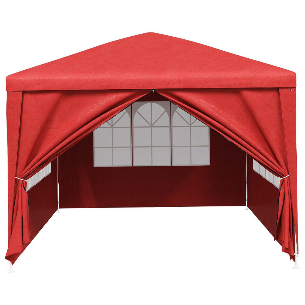 vidaXL Party-Zelt 400 x 300 x 255 cm Rot PE und Stahl