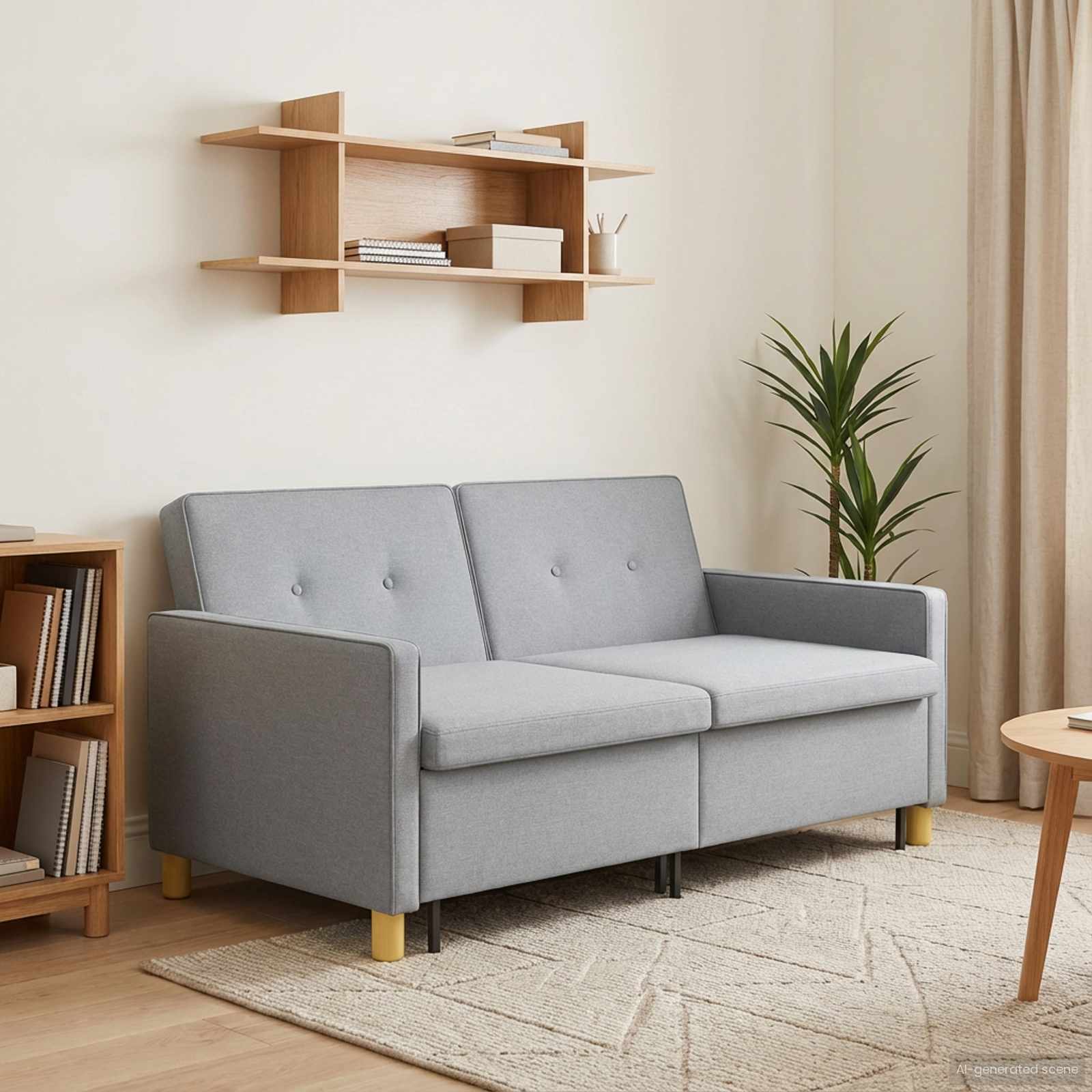 vidaXL Schlafsofa Ausziehbar Hellgrün Stoff