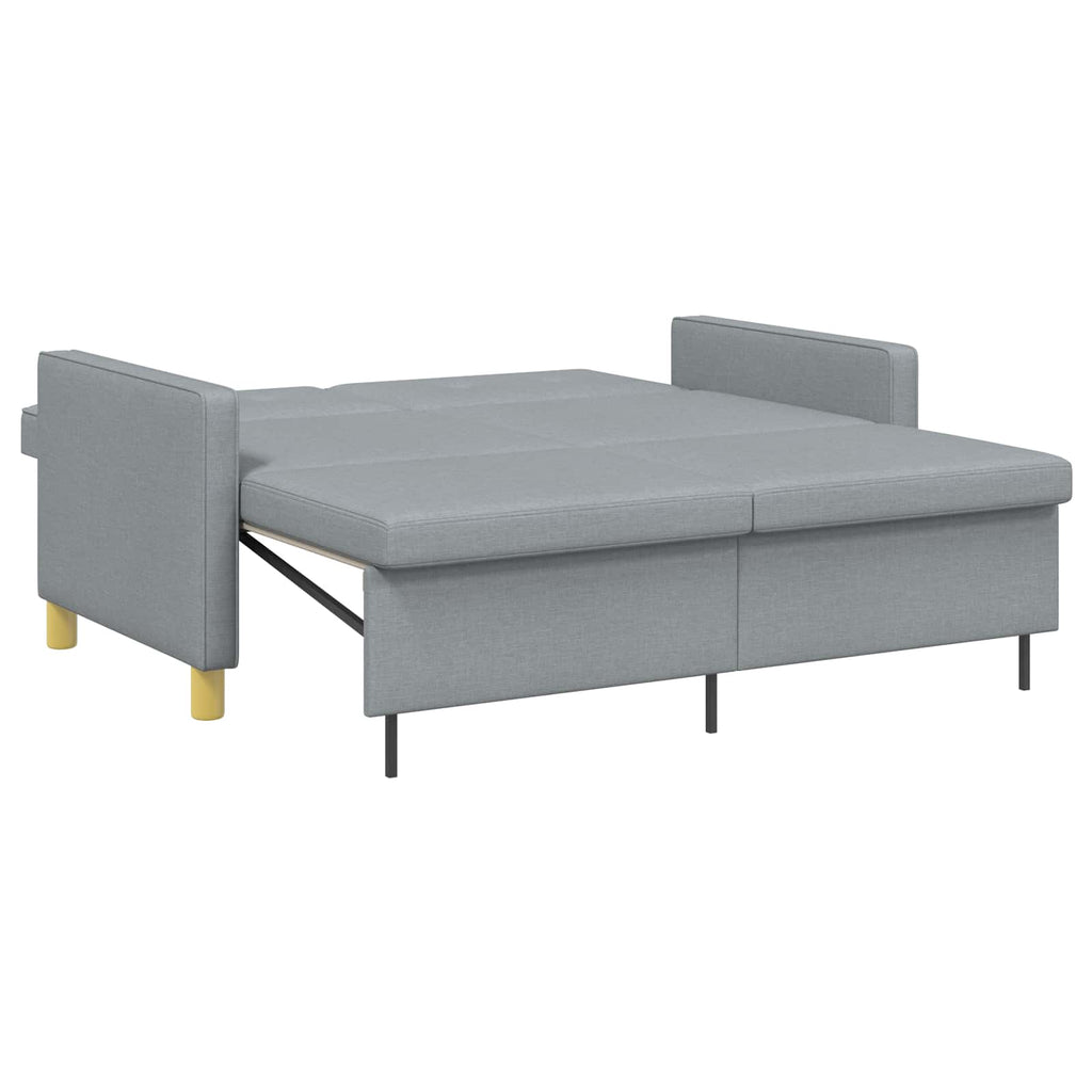 vidaXL Schlafsofa Ausziehbar Hellgrün Stoff