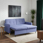 vidaXL Schlafsofa Ausziehbar Jeans blau Stoff