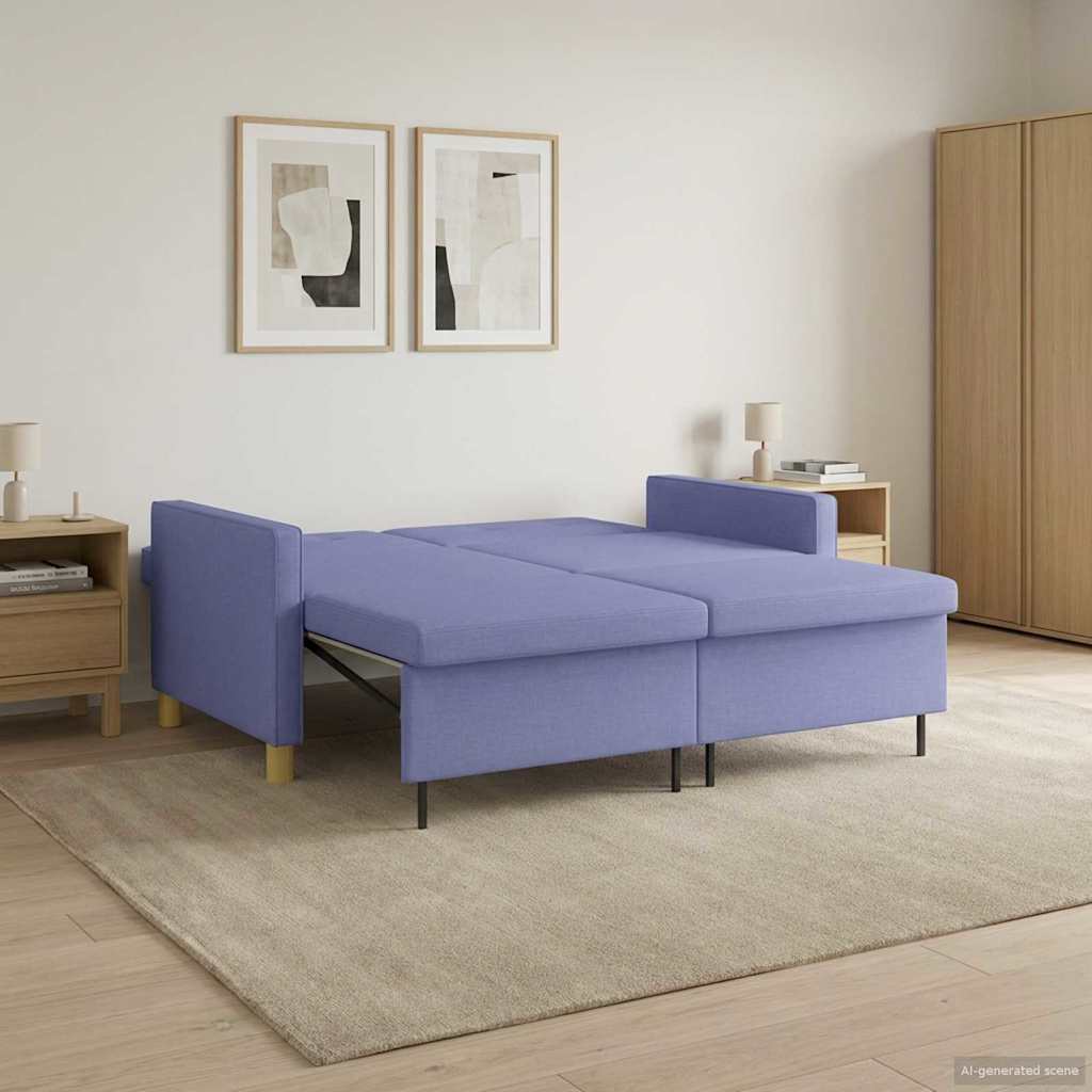 vidaXL Schlafsofa Ausziehbar Jeans blau Stoff