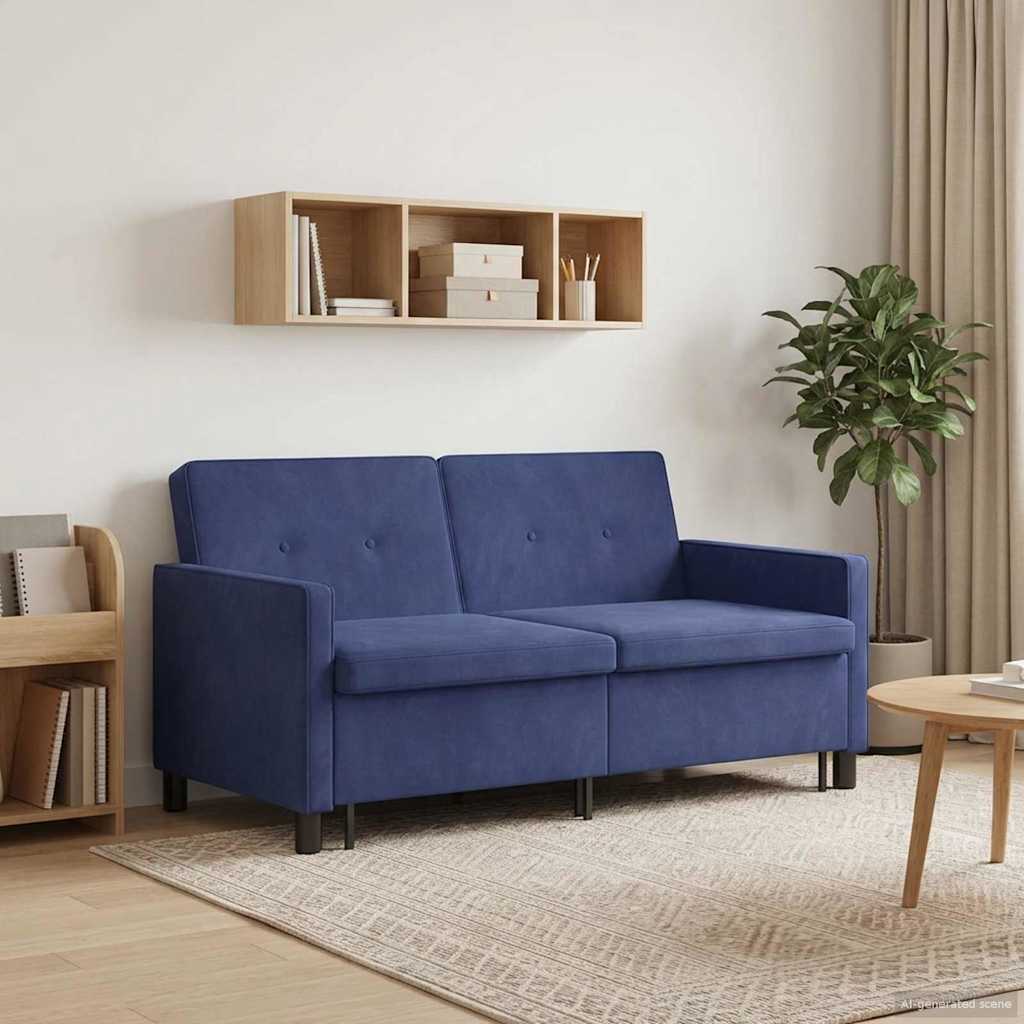 vidaXL Schlafsofa Polizeiblau Stoff