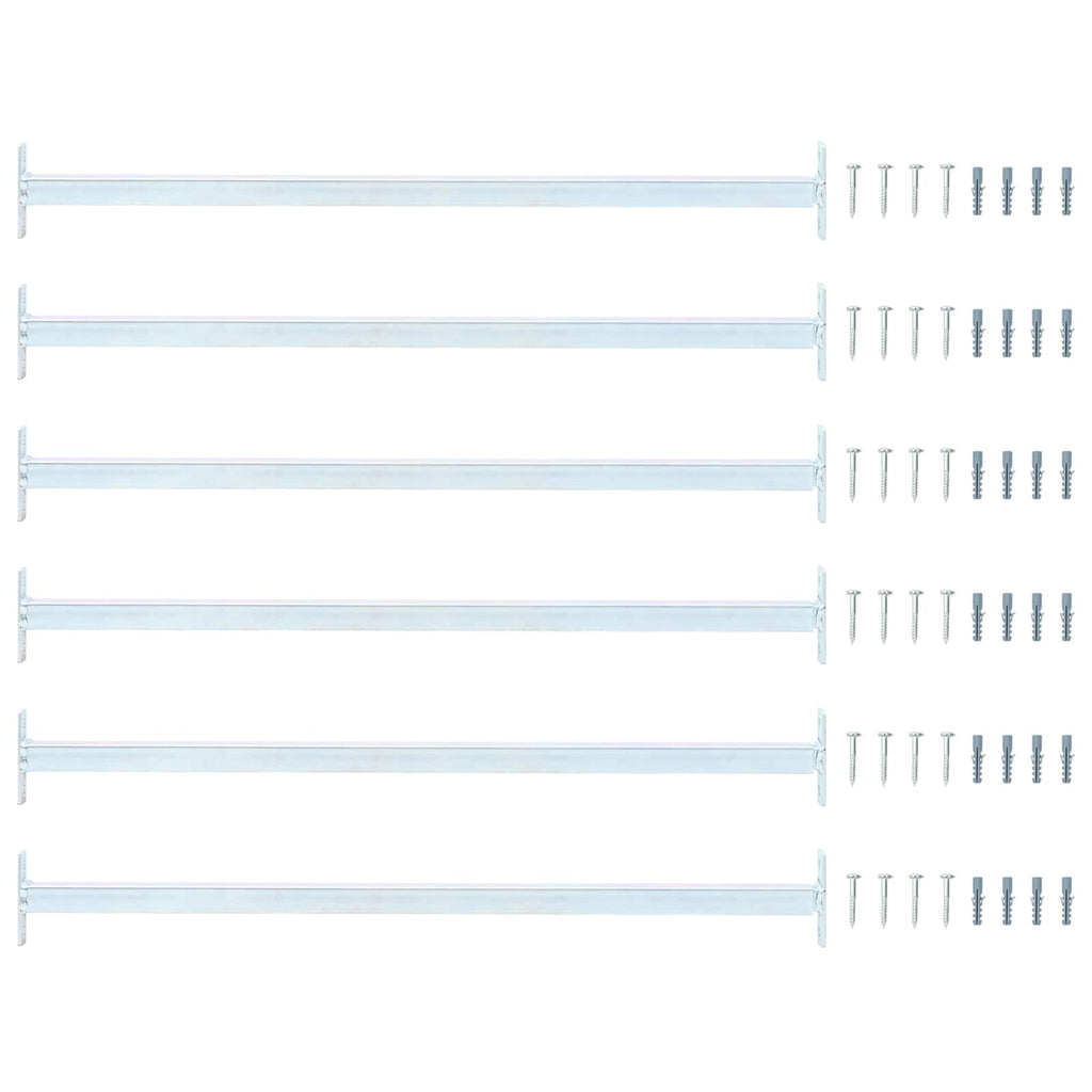 vidaXL Verstellbarer Fenster-Sicherheitsbalken 6 pcs Silber Stahl
