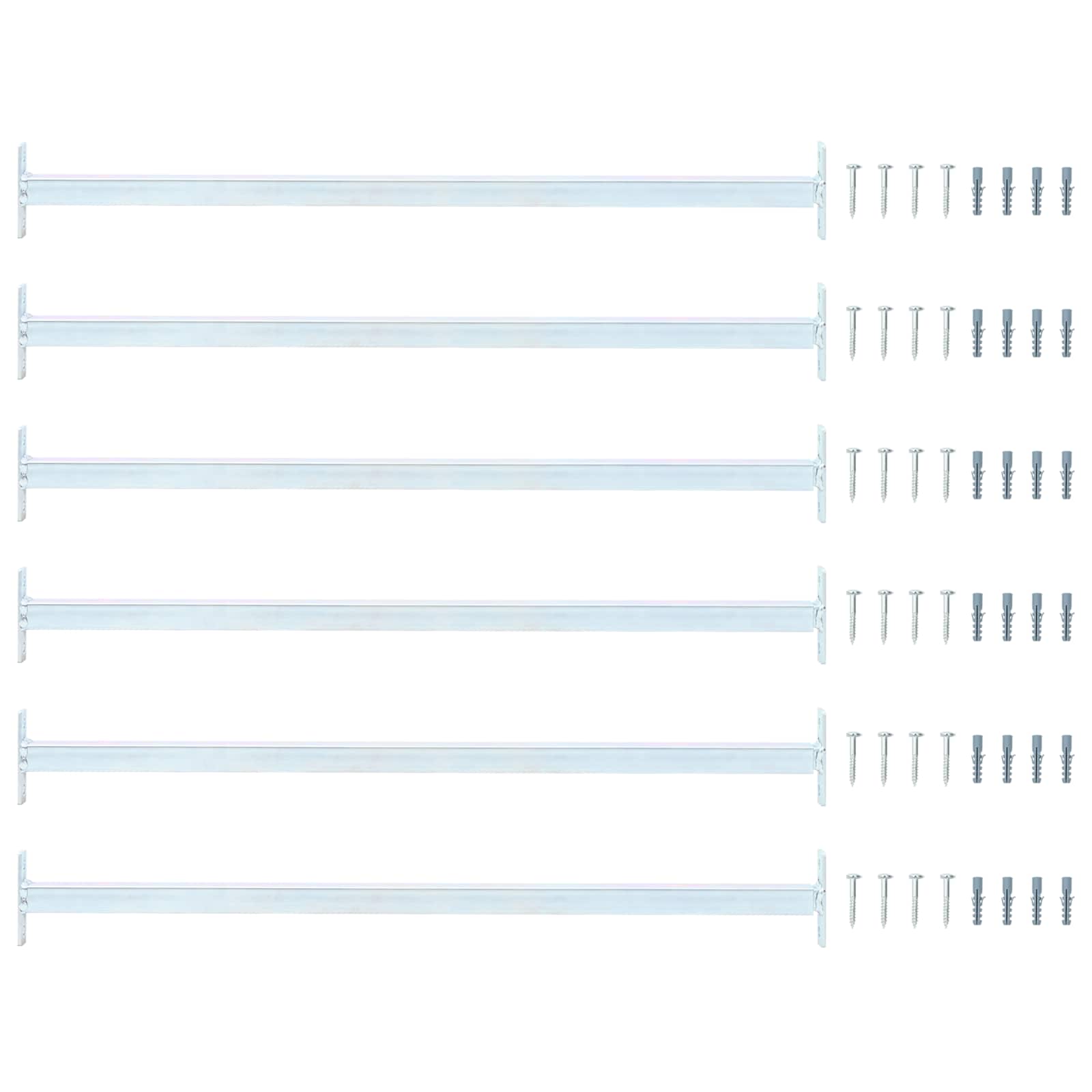vidaXL Verstellbarer Fenster-Sicherheitsbalken 6 pcs Silber Stahl