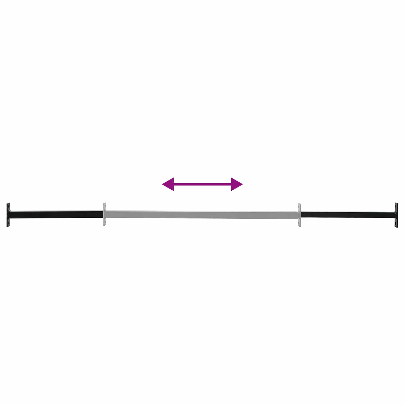 vidaXL Verstellbarer Fenster-Sicherheitsbalken Schwarz 710 - 1200 mm