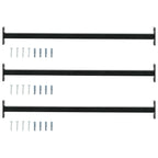 vidaXL Verstellbarer Fenster-Sicherheitsbalken 3 pcs Schwarz Stahl