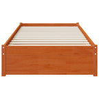 vidaXL Bettrahmen mit Schubladen 3 pcs Wachsbraun Kiefernholz