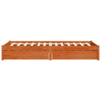 vidaXL Bettrahmen mit Schubladen 3 pcs Wachsbraun Kiefernholz
