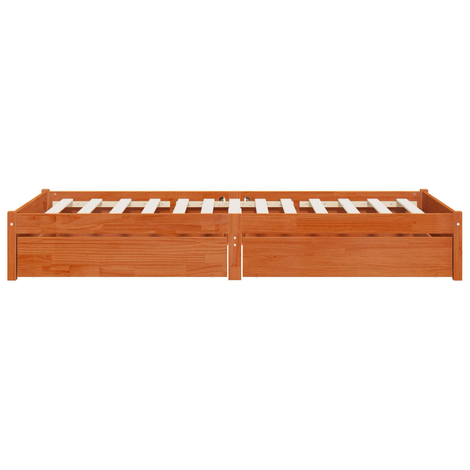 vidaXL Bettrahmen mit Schubladen 3 pcs Wachsbraun Kiefernholz
