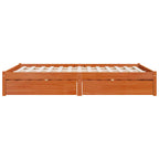 vidaXL Bettrahmen mit Schubladen mit Speicher Massivholz Kiefer