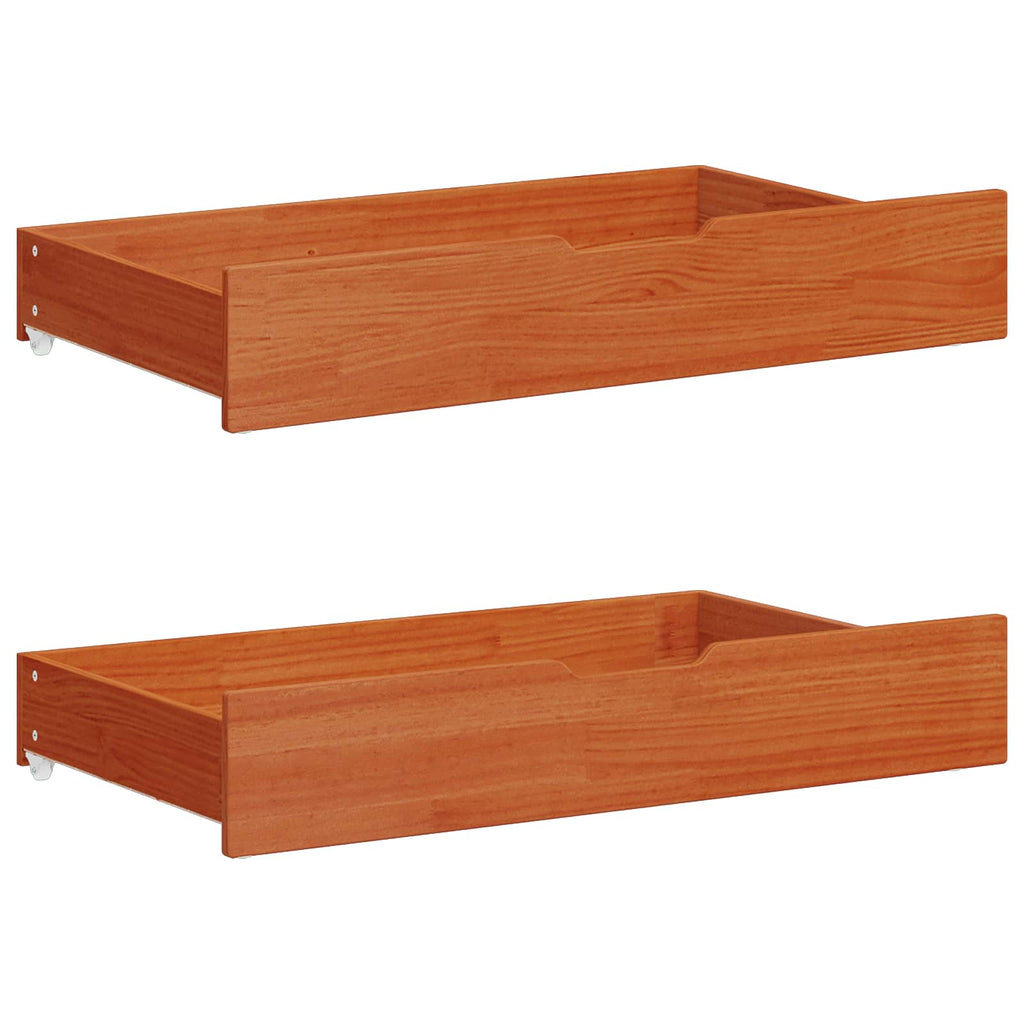 vidaXL Bettrahmen mit Schubladen Wachsbraun Massivholz Kiefer