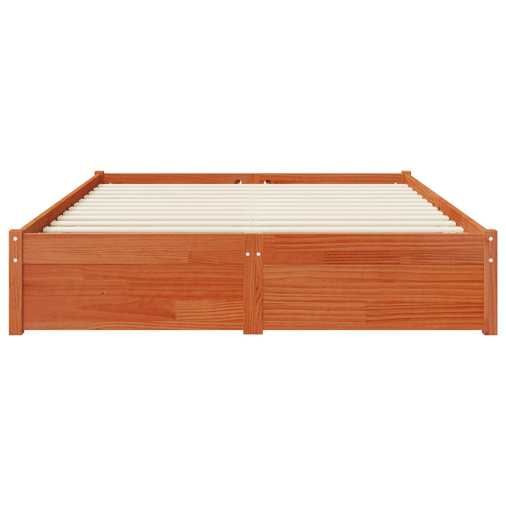 vidaXL Bettrahmen mit Schubladen Wachsbraun Massivholz Kiefer