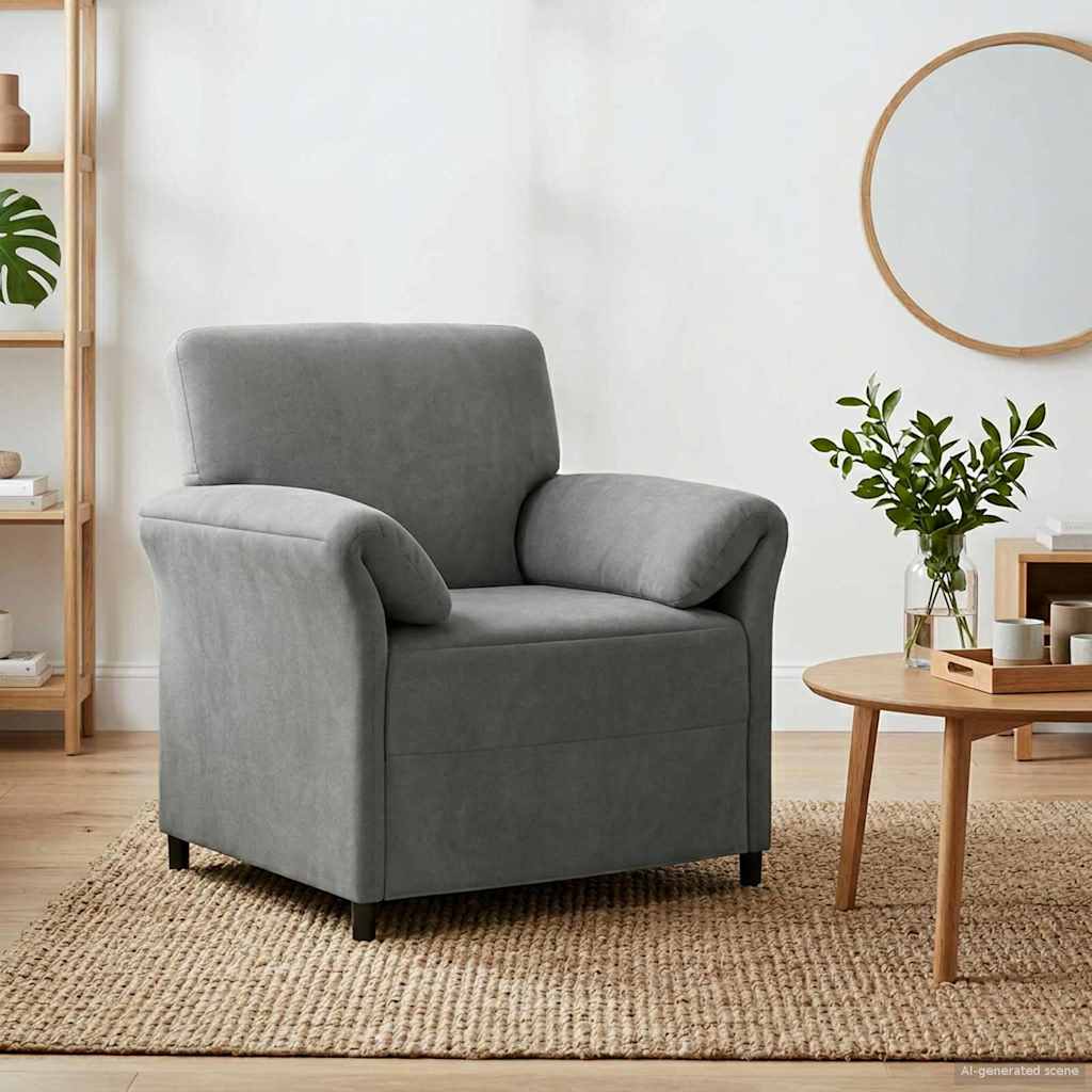 vidaXL 1-Sitzer Sofa Hellgrau 88 x 83 x 95 cm Samt