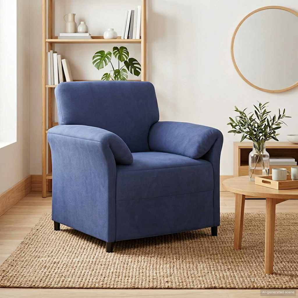 vidaXL 1-Sitzer Sofa Polizeiblau 88 x 83 x 95 cm Samt