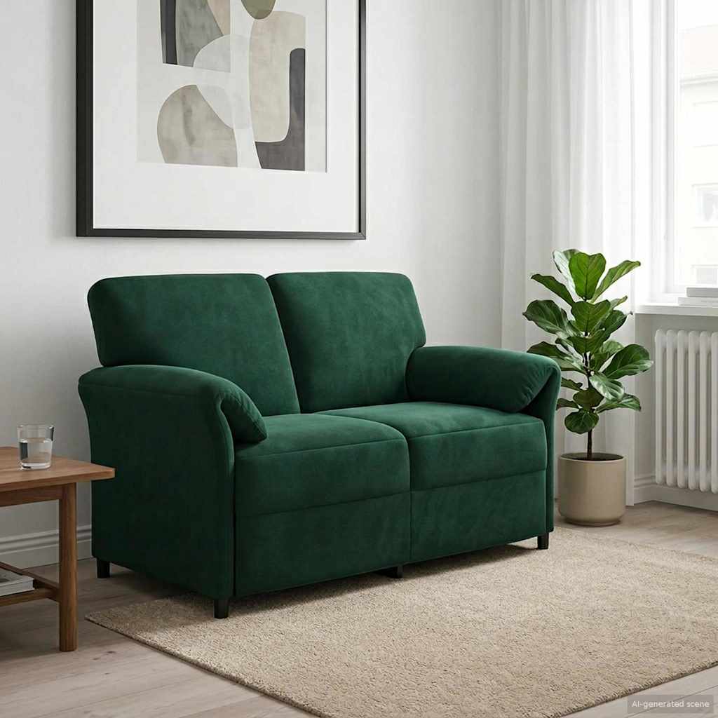 vidaXL 2-Sitzer Sofa Hellgrau 138 x 83 x 95 cm Samt