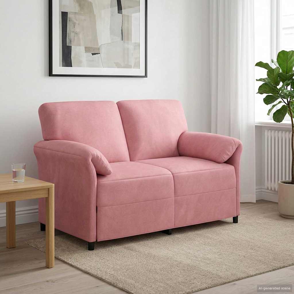 vidaXL 2-Sitzer Sofa Hellgrau 138 x 83 x 95 cm Samt