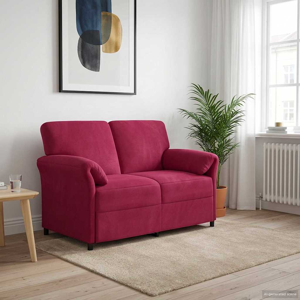 vidaXL 2-Sitzer Sofa Hellgrau 138 x 83 x 95 cm Samt