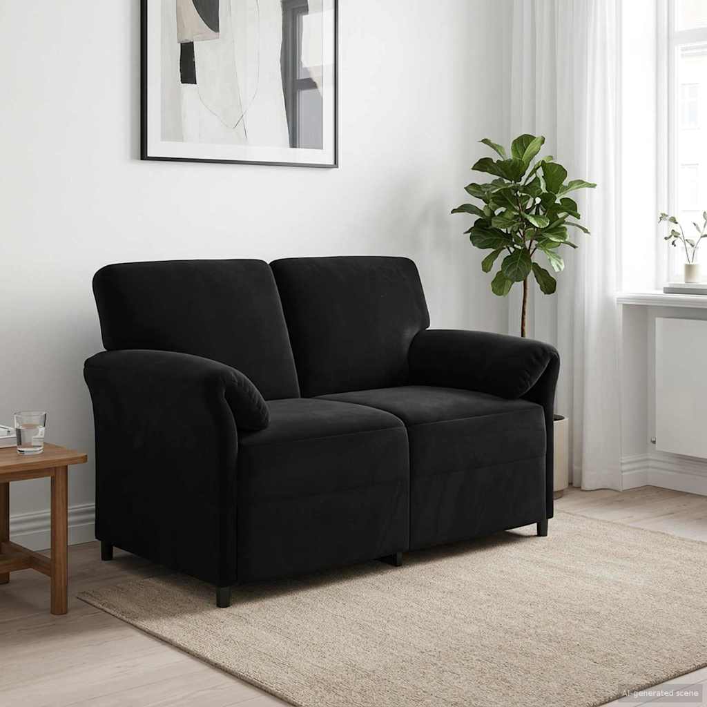 vidaXL 2-Sitzer Sofa Hellgrau 138 x 83 x 95 cm Samt
