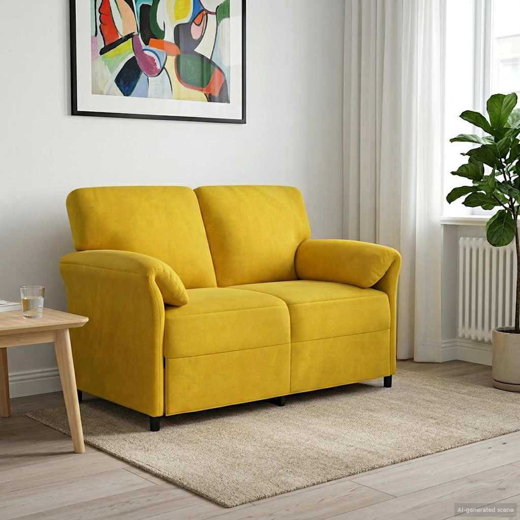 vidaXL 2-Sitzer Sofa Hellgrau 138 x 83 x 95 cm Samt