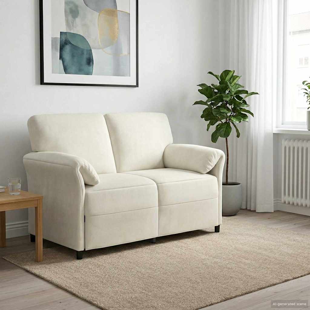 vidaXL 2-Sitzer Sofa Hellgrau 138 x 83 x 95 cm Samt