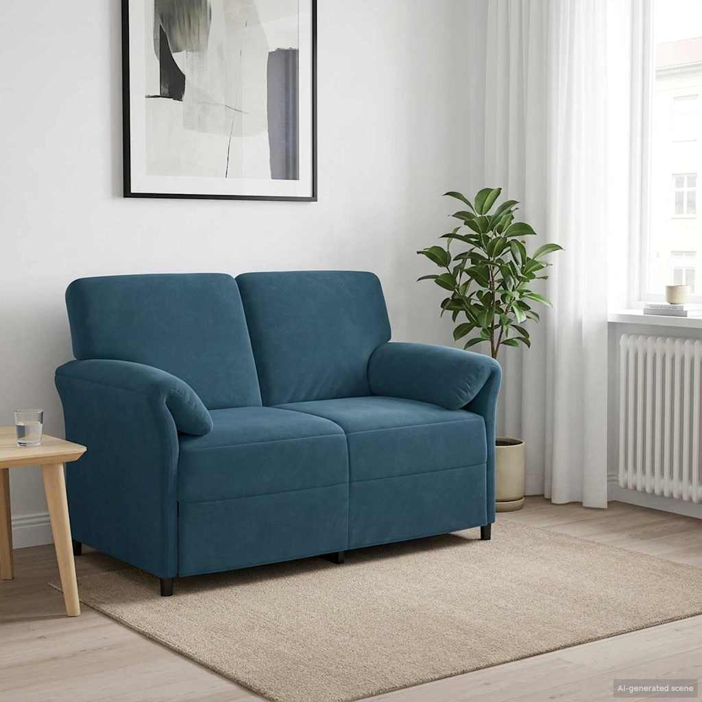 vidaXL 2-Sitzer Sofa Hellgrau 138 x 83 x 95 cm Samt